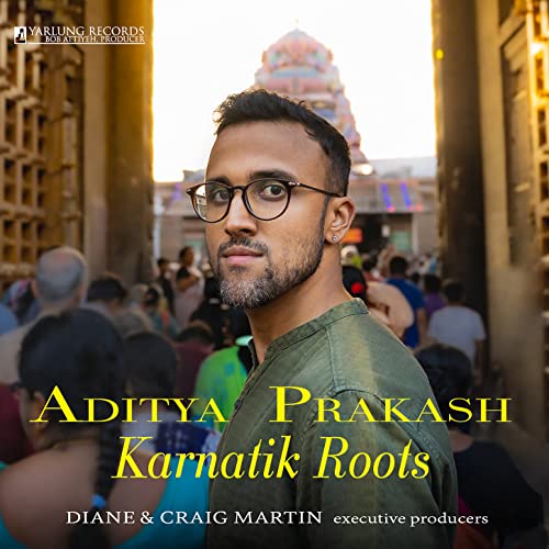 CD cover featuring Aditya Prakash, a musician, with temple background.