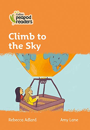 Children in a hot air balloon with elephants, book cover illustration.