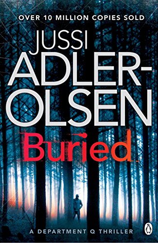 Book cover: dark forest scene with red title “Buried” and author name.