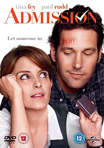 DVD cover for "Admission" featuring Tina Fey and Paul Rudd.