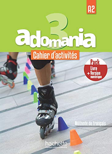 French textbook cover with inline skater and bright green background.