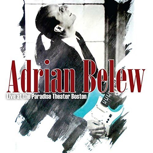 Adrian Belew album cover: musician with guitar, abstract background.