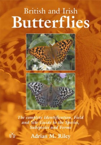 Book cover featuring multiple colorful butterflies, a field guide to British and Irish species.