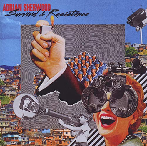 CD cover: collage of hands, faces, city, and surveillance imagery.