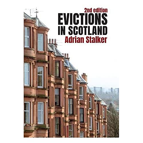 Book cover: “Evictions in Scotland” with a row of tenements pictured.