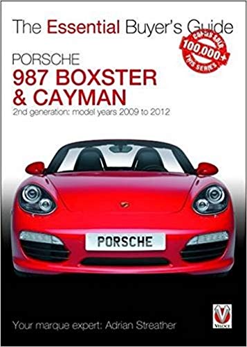 Red Porsche Boxster & Cayman car on cover of buyer’s guide book.