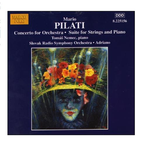 CD cover for Pilati’s Concerto and Suite, featuring a painted portrait with flowers.