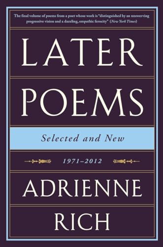 Book cover: “Later Poems” by Adrienne Rich, dark purple with white text.