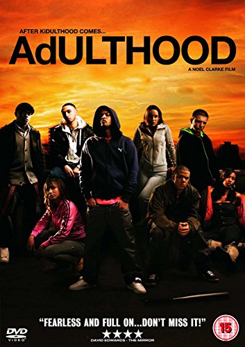 Adulthood" DVD cover featuring a group of young people against an orange sky.