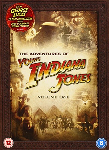 DVD cover for The Adventures of Young Indiana Jones Volume One featuring historical montage imagery.
