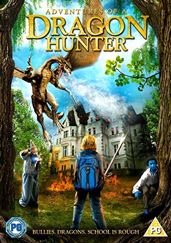 DVD cover showing a dragon flying over a castle with a child and wizard.