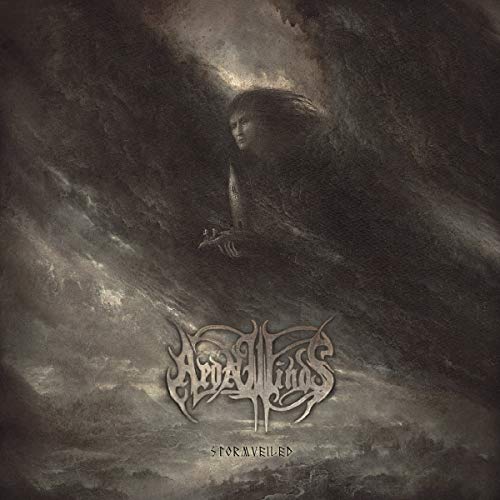 "Dark album cover with a ghostly figure and stylized band name."