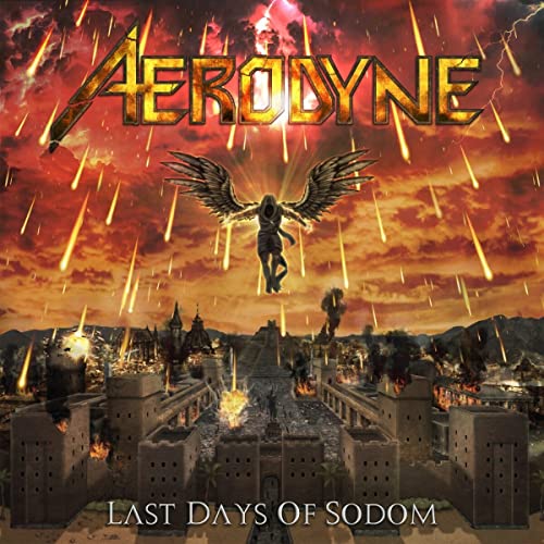 CD cover: fiery apocalyptic landscape with winged figure and city ruins.