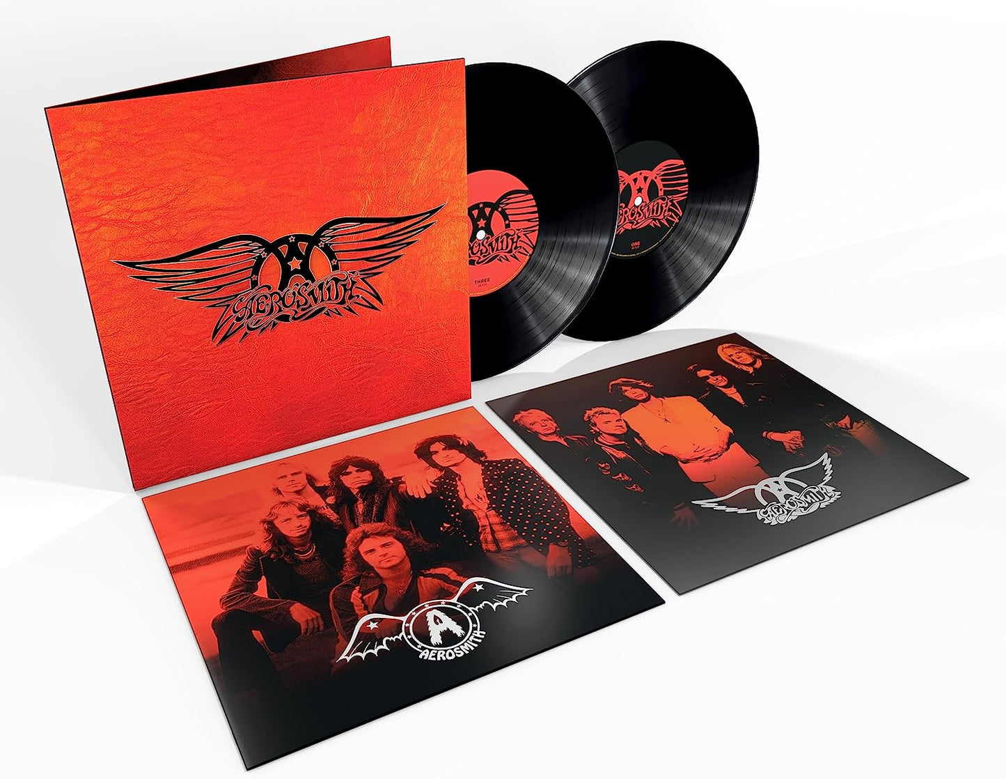Aerosmith’s “Greatest Hits” 2LP vinyl record set with red cover art.