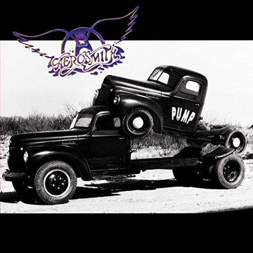 Aerosmith’s “Pump” album cover: black and white image of a lifted truck.