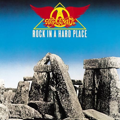 Aerosmith album cover: stonehenge with band logo and title.