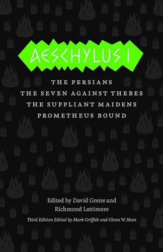 Black book cover with bright green title: "Aeschylus I" and play titles.