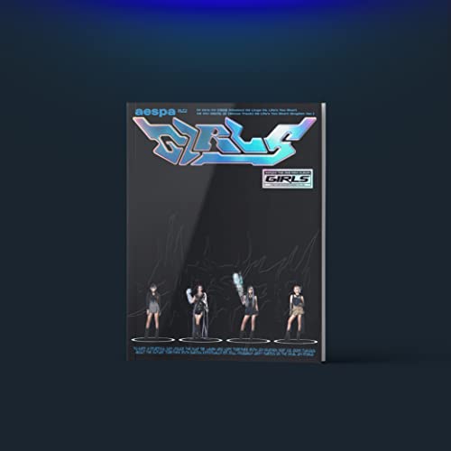 Aespa “Girls” CD case with group silhouette and stylized logo.