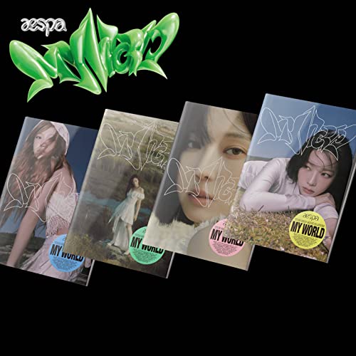 Aespa “My World” CD package with four cover variations featuring members.