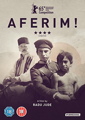 DVD cover for "Aferim!" featuring three men in historical attire.