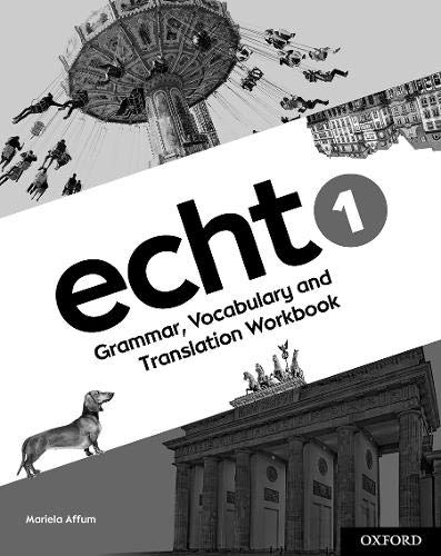 Black and white workbook cover with "Echt 1" title and Berlin imagery.