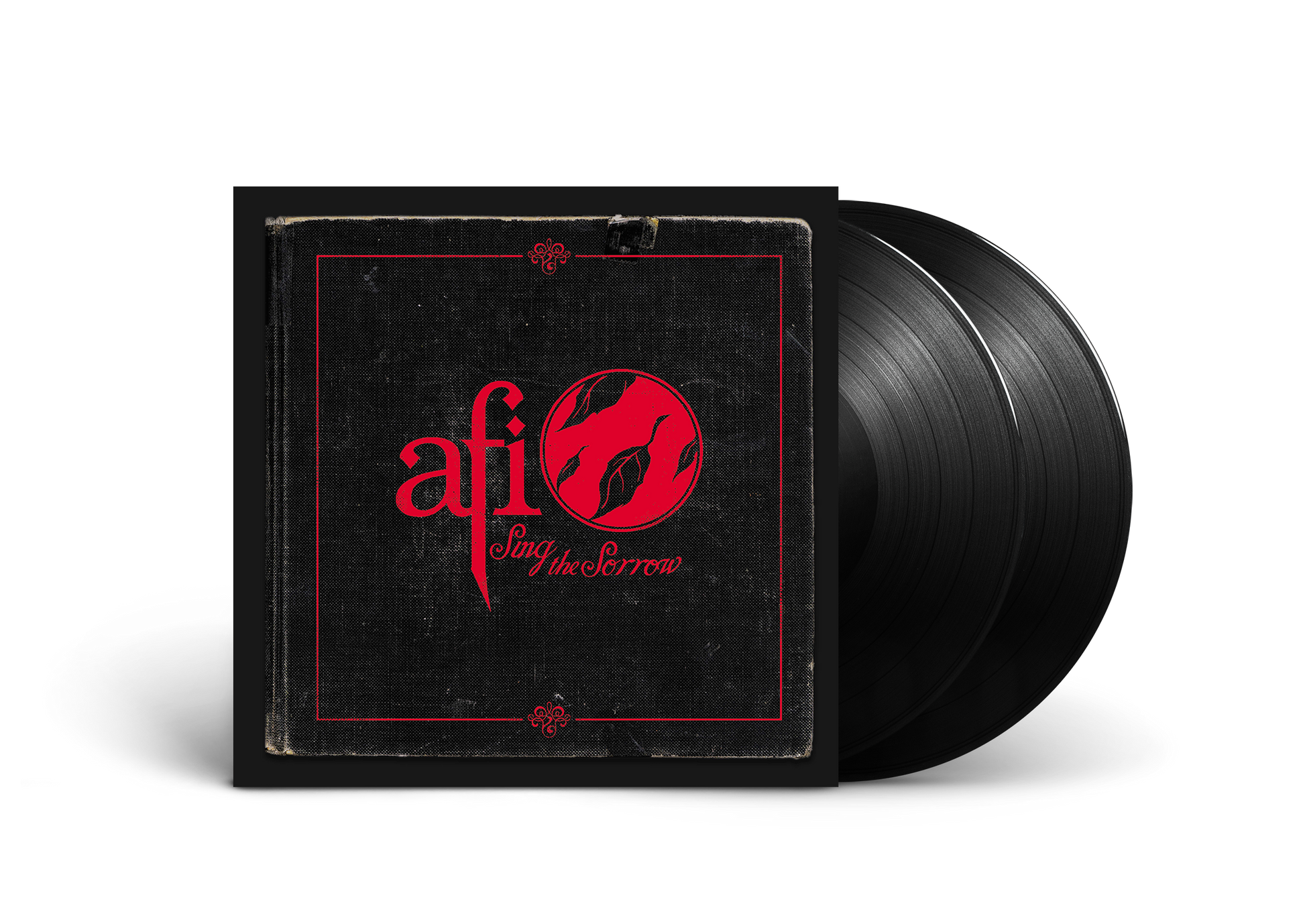 AFI Sing The Sorrow vinyl record album cover with two black vinyl discs.