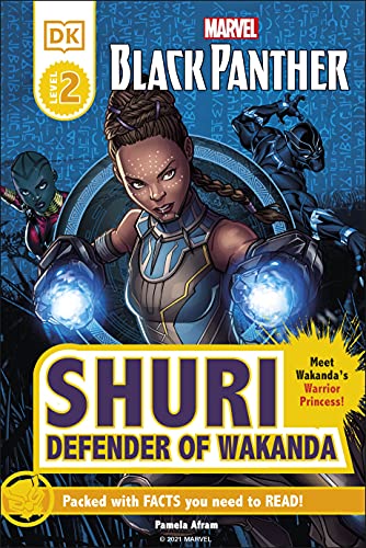 Book cover featuring Shuri, the Defender of Wakanda, in action.