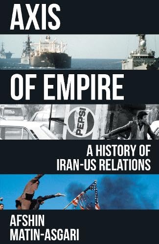 Book cover titled Axis of Empire featuring naval ships, a Pepsi sign, and protesters.