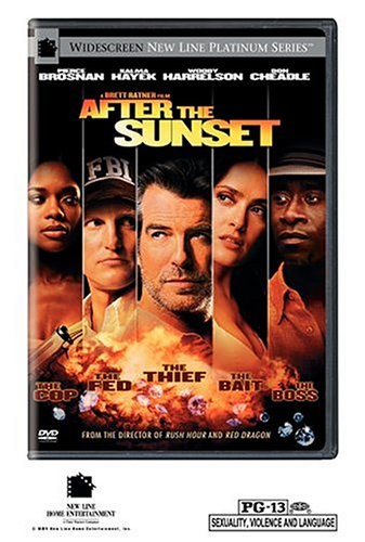 DVD case for "After The Sunset" with main actors' faces on the cover.