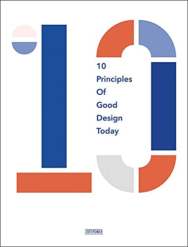 Book cover with large blue and red “10” and text: “10 Principles of Good Design Today.”