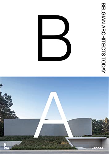 Book cover: "Belgian Architects Today" with large letterforms and modern building.