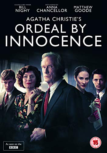 DVD cover featuring the cast of Agatha Christie's Ordeal by Innocence against dark background.