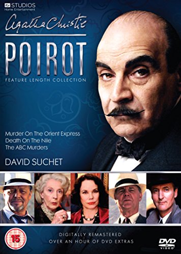 DVD cover featuring David Suchet as Hercule Poirot with five smaller character portraits below.
