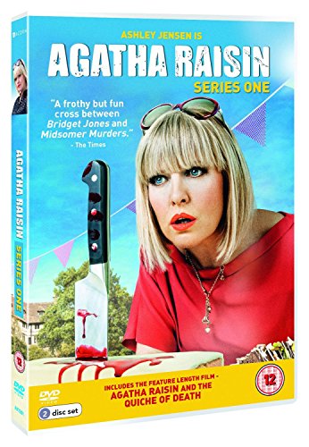 DVD case for "Agatha Raisin Series One" featuring a woman with a knife.