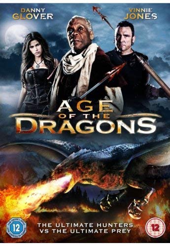 DVD cover featuring three actors, a dragon breathing fire, and the title Age of Dragons.