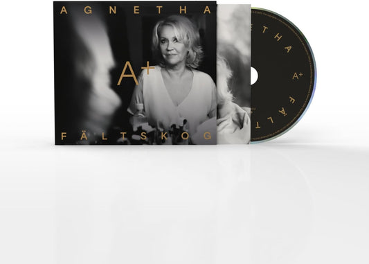 Agnetha Fältskog A+ CD album cover and disc in black and white.