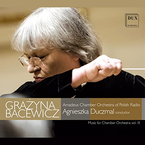 CD cover featuring conductor Agnieszka Duczmal in profile, wearing glasses.