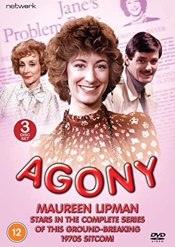 DVD cover for Agony featuring Maureen Lipman and cast against a pink background.