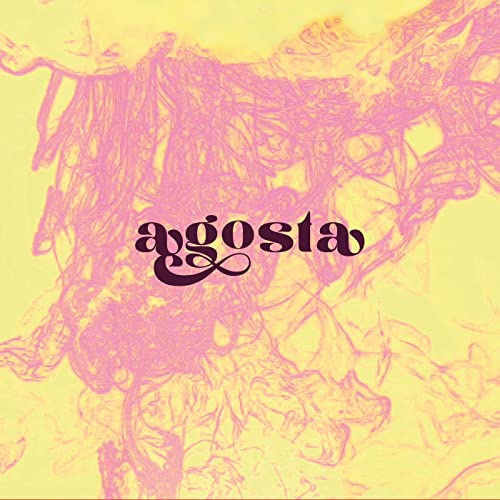 Vinyl record cover for "Agosta" with abstract pink and yellow swirls.