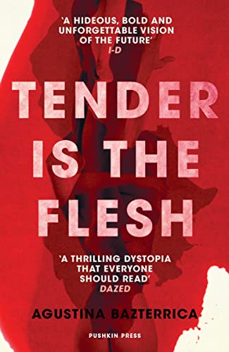 Book cover: "Tender is the Flesh" with red splatter and white text.
