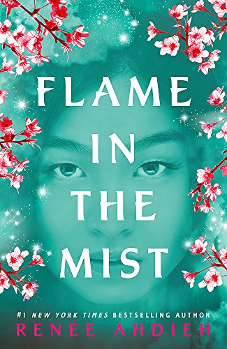 Book cover featuring a woman’s face framed by red cherry blossoms.
