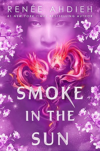 Book cover featuring a woman’s face, dragons, and floral elements in purple tones.