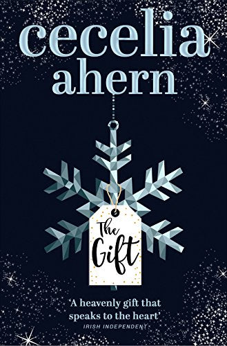 Book cover for "The Gift" by Cecilia Ahern with a snowflake and tag.