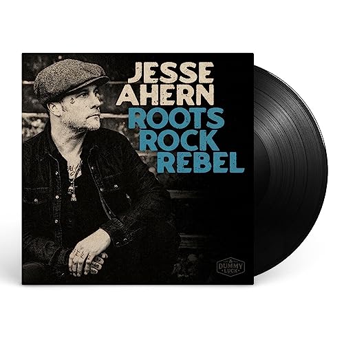 Jesse Ahern album cover with a portrait and black vinyl record.