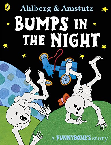 Book cover: skeletons tumbling in the dark with stars and a toy.