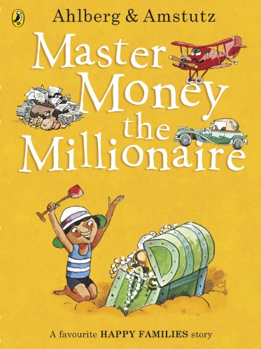 Book cover: "Master Money the Millionaire" with illustrations of wealth and a boy.