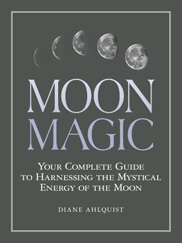 Dark book cover with white text: "Moon Magic" and moon phase illustrations.