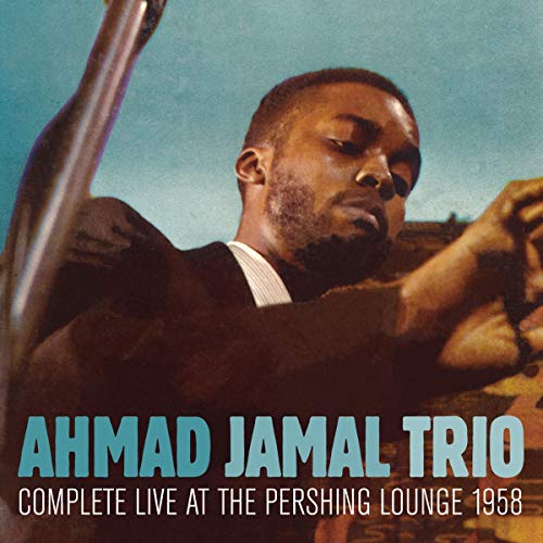 Ahmad Jamal portrait on CD cover, playing piano, 1958 Pershing Lounge.