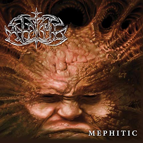 A grotesque, distorted face with multiple nostrils, AHTME logo, and "Mephitic" text.
