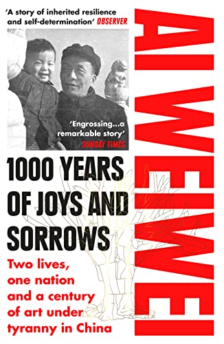 Book cover: "1000 Years of Joys and Sorrows" with family portrait.